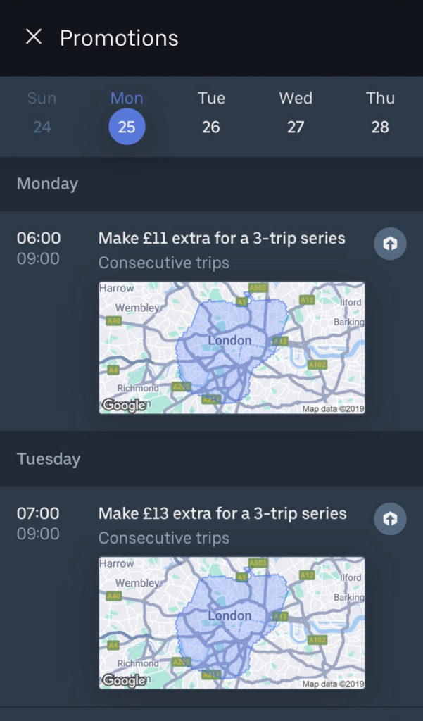 UBer promotions london